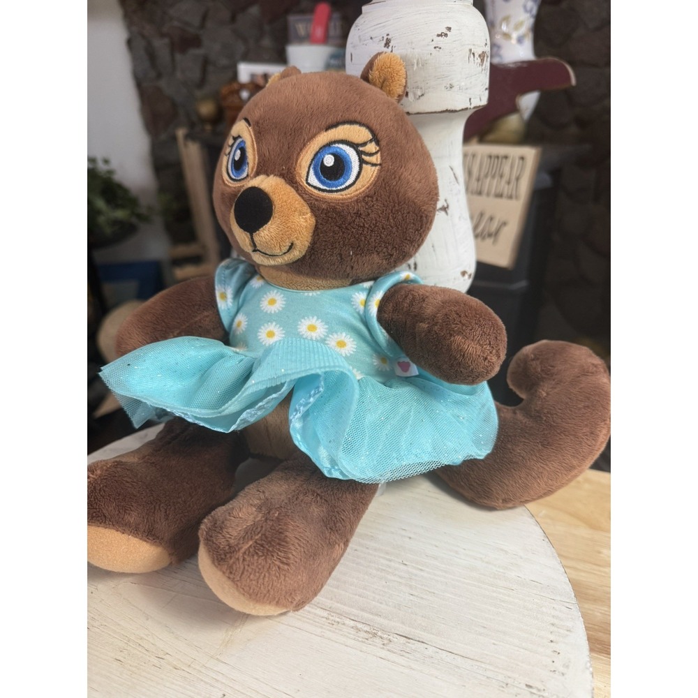 Build A Bear Sammy the Squirrel Plush '22 BAB Teal Daisy Dress Great Wolf Lodge - Picture 2 of 10